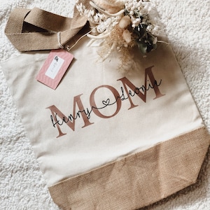 Personalized Bag | mom | girlfriend | birth | gift idea | jute bag | Mom | babies | grandma | birthday |