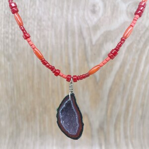 Beaded Geode Necklace