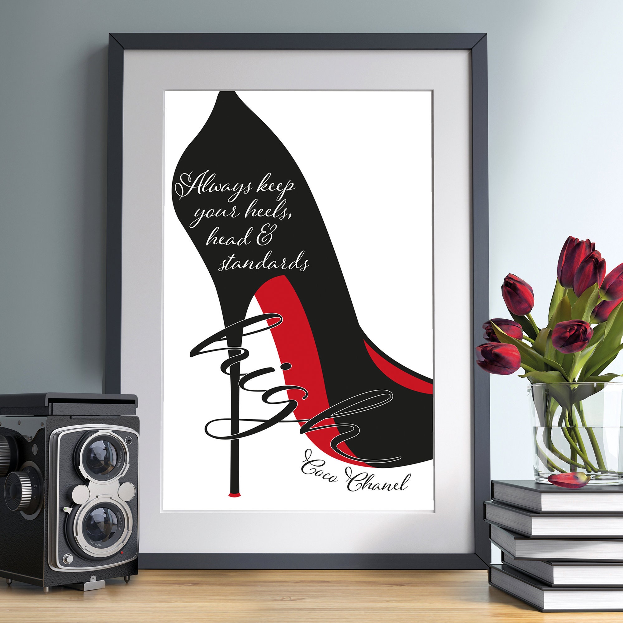 Designer Shoes Red Bottom Heels Coco Quote Dressing Room - Etsy Canada