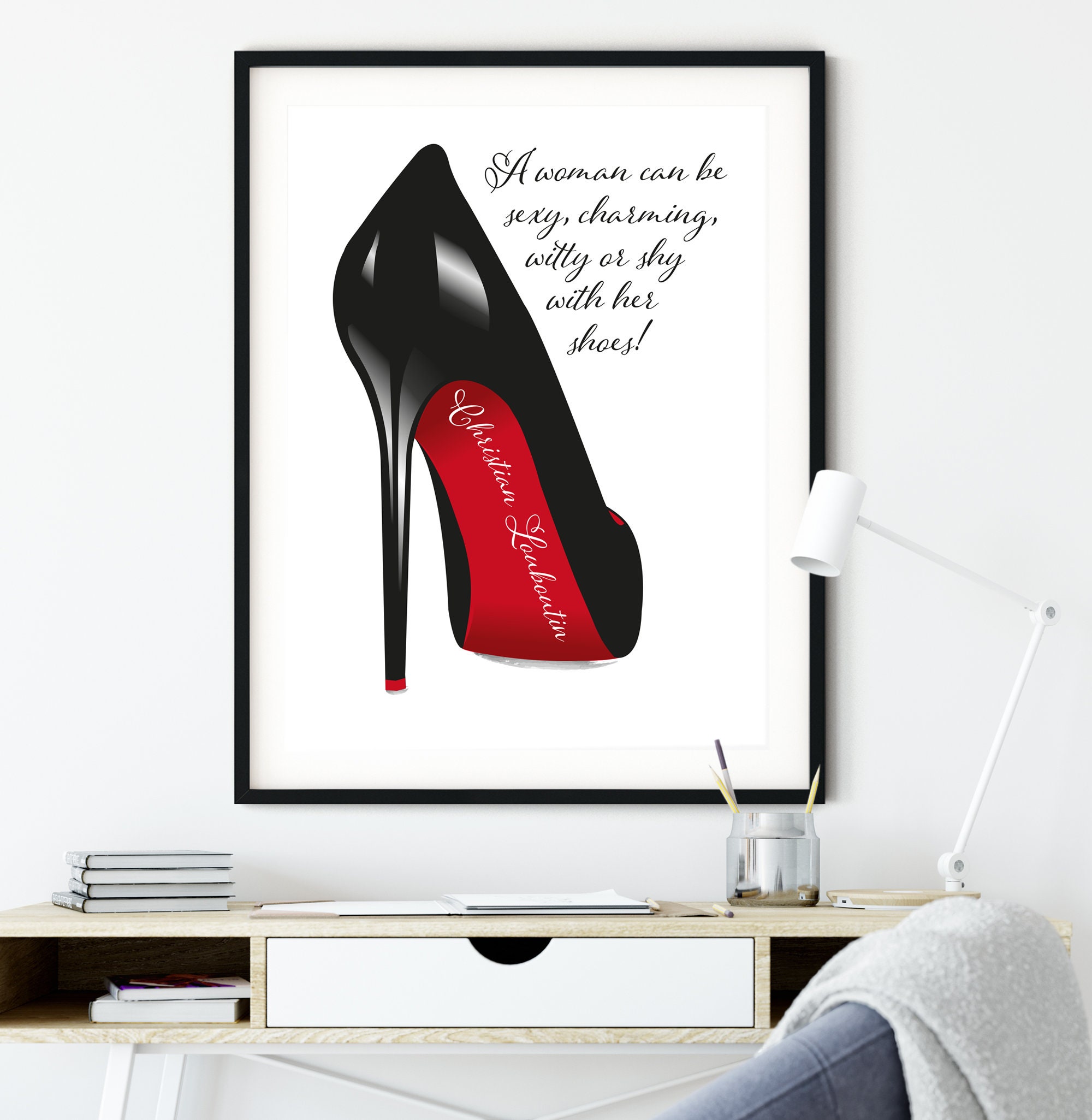 Shoe Fashion Illustration Poster Sexy Shoe Stiletto heel | Etsy