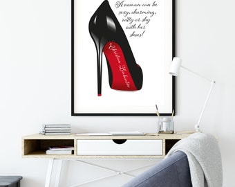Impression de chaussures sexy | à talons aiguilles rouges | Art de la chaussure de créateur | Mode imprimable