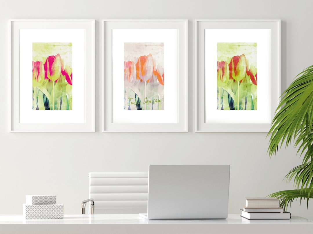 Tulip Print – Spring Flower Art – Wall Art Bundle – Botanical Print ...