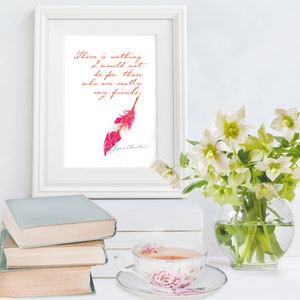 Jane Austen book lover print – gift for a friend – Mother&#39;s Day Gift – set of 3 quote prints – Library decor