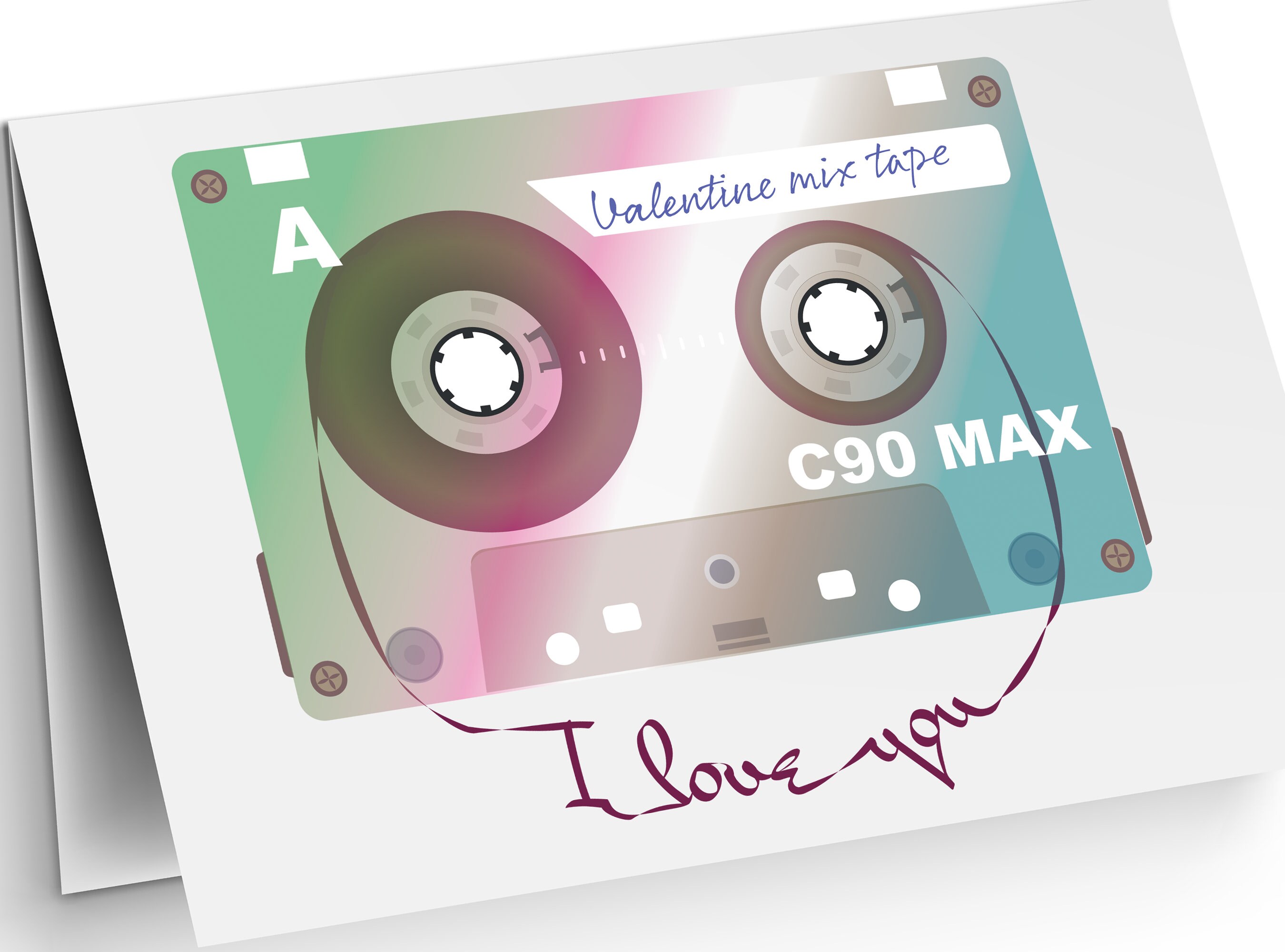 Mix Tape Valentine Card Printable Card Instant Download - Etsy