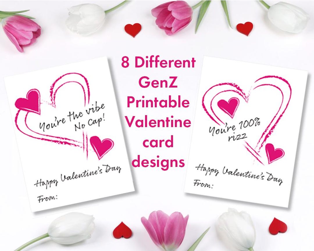 Late Valentine | Rizz Teen Slang Heart | Kid's Class Valentines ...