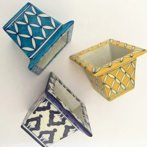 Hand-Painted Ceramic Tabletop Planter: Handmade Pottery, 5 Inch