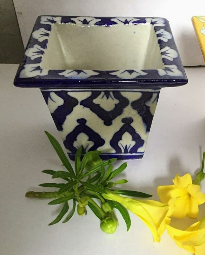 Hand Painted Table Top Planter Ceramic Planter Pottery Etsy