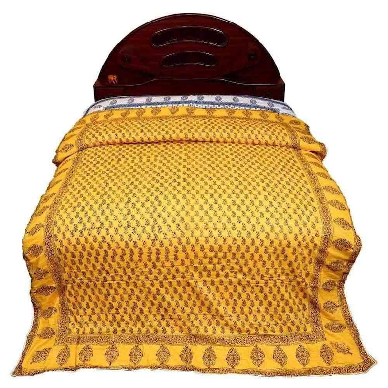 Jaipuri Hand Block Print Quilt Handmade Cotton Bedding Quilt Indian Handmade Cotton Rajai Soft Cotton Quilt Bedspread Quilt Home Decor