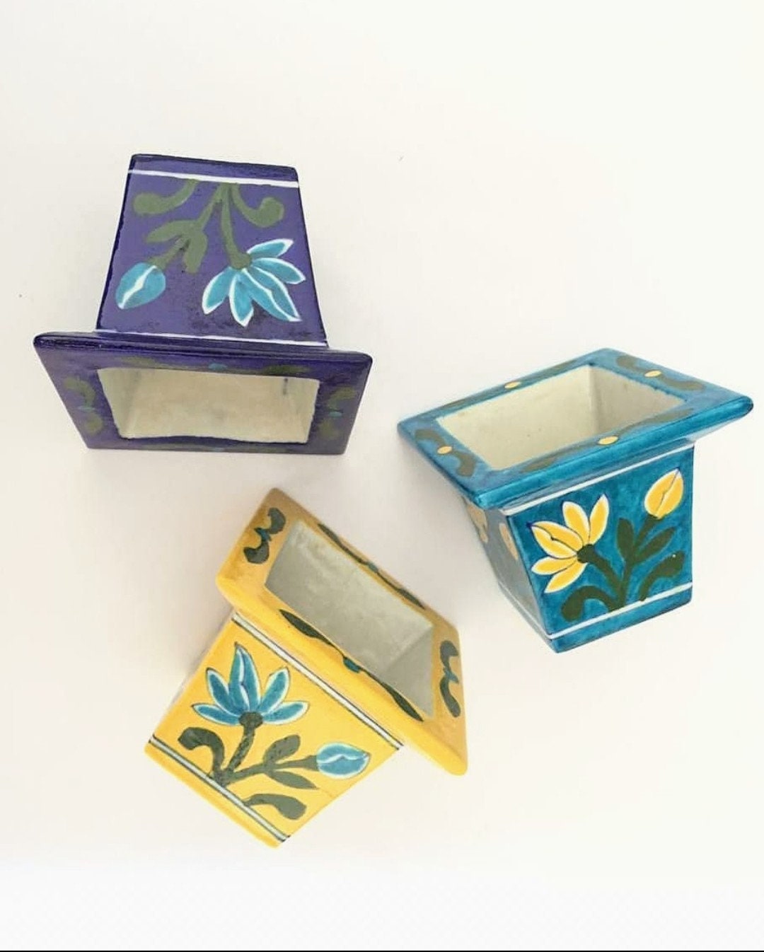 Hand Painted Table Top Planter Ceramic Planter Pottery Etsy