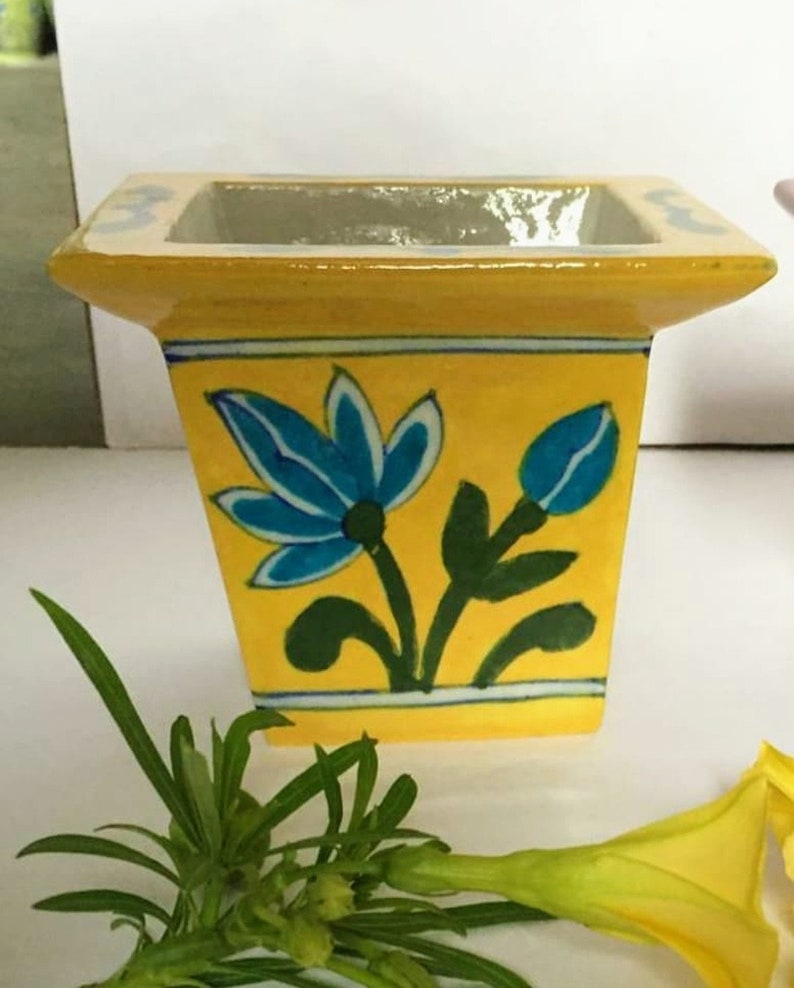 Hand Painted Table Top Planter Ceramic Planter Pottery Etsy