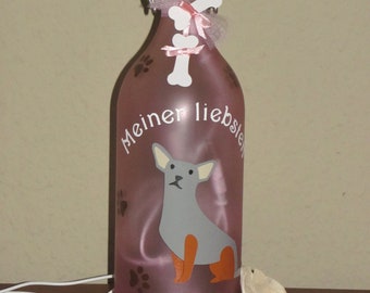 Lampe in der Flasche  tolle Hunderassen Chihuahua