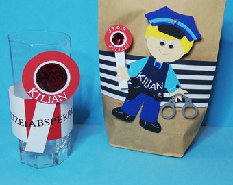 3-piece personalized police party theme party children's birthday police