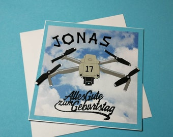 personalisierte Geburtstagskarte zum 17. Geburtstag  Drohne