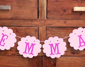 Personalisierte Einhorn Stoff Wimpel ~ Name Geschenk/Einhorn Thema Schlafzimmer/pink Personalisierte Einhorn Stoff Wimpel ~ Name Geschenk/Einhorn Thema Schlafzimmer/pink