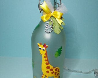 Die Lampe in der Flasche   Nachtlicht " lustige Giraffe"