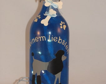 Lampe in der Flasche  tolle Hunderassen Pudel