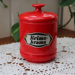 Vintage tin Krims-Krams EMSA storage containers plastic red storage container with lid storage container spice containers lidded container