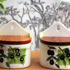 Vintage storage containers ceramic jars wall containers kitchen jar ceramic container ceramic storage jar wall jar with wooden lids