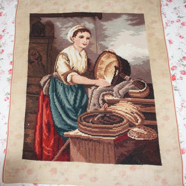 Tapisserie vintage, image à broder, 40 x 50 cm, tapisserie murale, tapisserie sans cadre, broderie faite à la main, décoration murale, image à broder