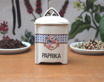 Słoik na przyprawy w stylu vintage "Paprika" pojemnik na przyprawy pojemnik do przechowywania ceramiczny słoik słoiki do przechowywania stojak na przyprawy ceramiczny słoik z pokrywką