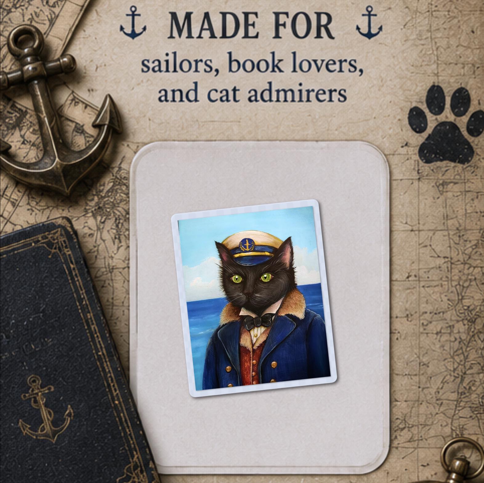 Black Cat Sticker | Whimsical Gothic Coastal Cottagecore Waterproof ...