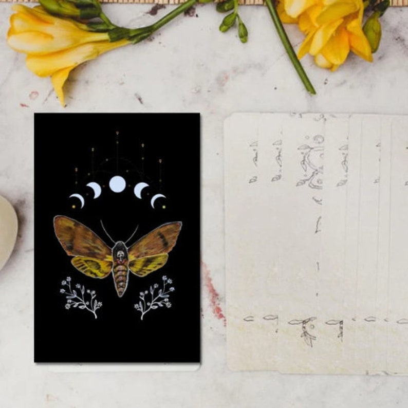 Death Head Moth Mini Art Print | Gothic Lunar Decor (4x6) - Etsy