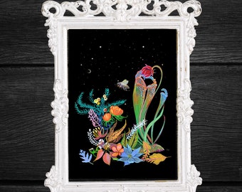 Gothic Floral Art Print: Dark Academia Postcard (4x6&quot;)