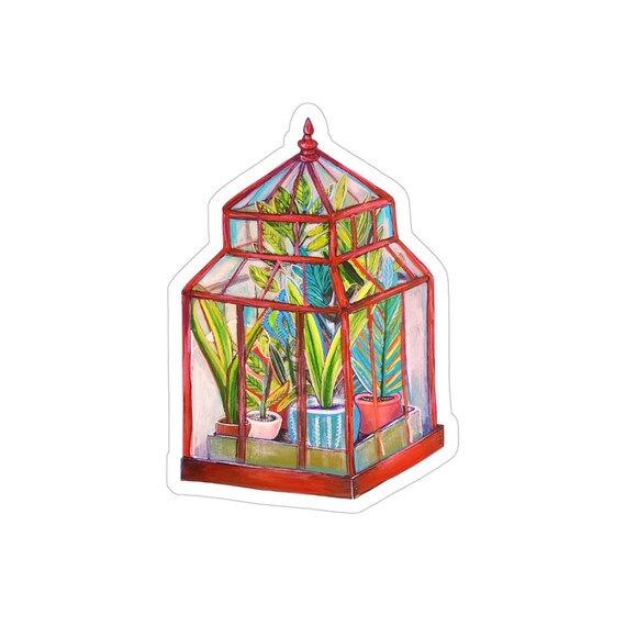 Greenhouse Sticker Botanical Vinyl Sticker Greenhouse Etsy