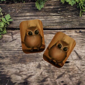 Sticker chouette | Sticker bébé chouette en vinyle | d'art de hibou de forêt d'automne | Sticker hiboux imperméable | Sticker hibou des bois | Sticker bébé hibou