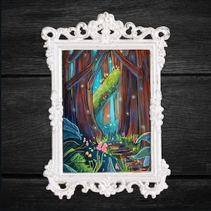 Foresta di fantasia Mini stampa / 4x6" Stampa opera d'arte originale / Dark Nature Mini Print / Dark Academia / Dark Nature Postcard Print / Forest Art