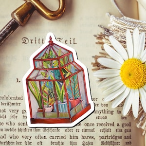 Goth Greenhouse Sticker | Dark Academia Sticker | Victorian Greenhouse Sticker | Plant Sticker | Waterproof Weatherproof Sticker