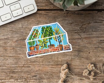 Greenhouse Sticker: Botanical Flower Shop Vinyl Decal