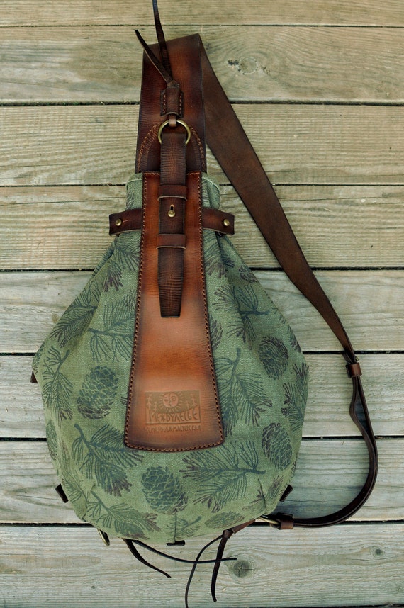 one strap backpack leather