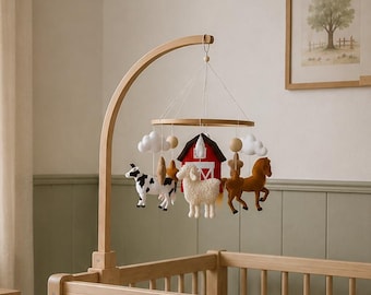 Mobilne zwierzątka gospodarskie. Dekoracje do pokoju dziecięcego w stylu rancza. Prezenty dla noworodków. Upominki na baby shower. Prezent dla młodej mamy, ciąża.