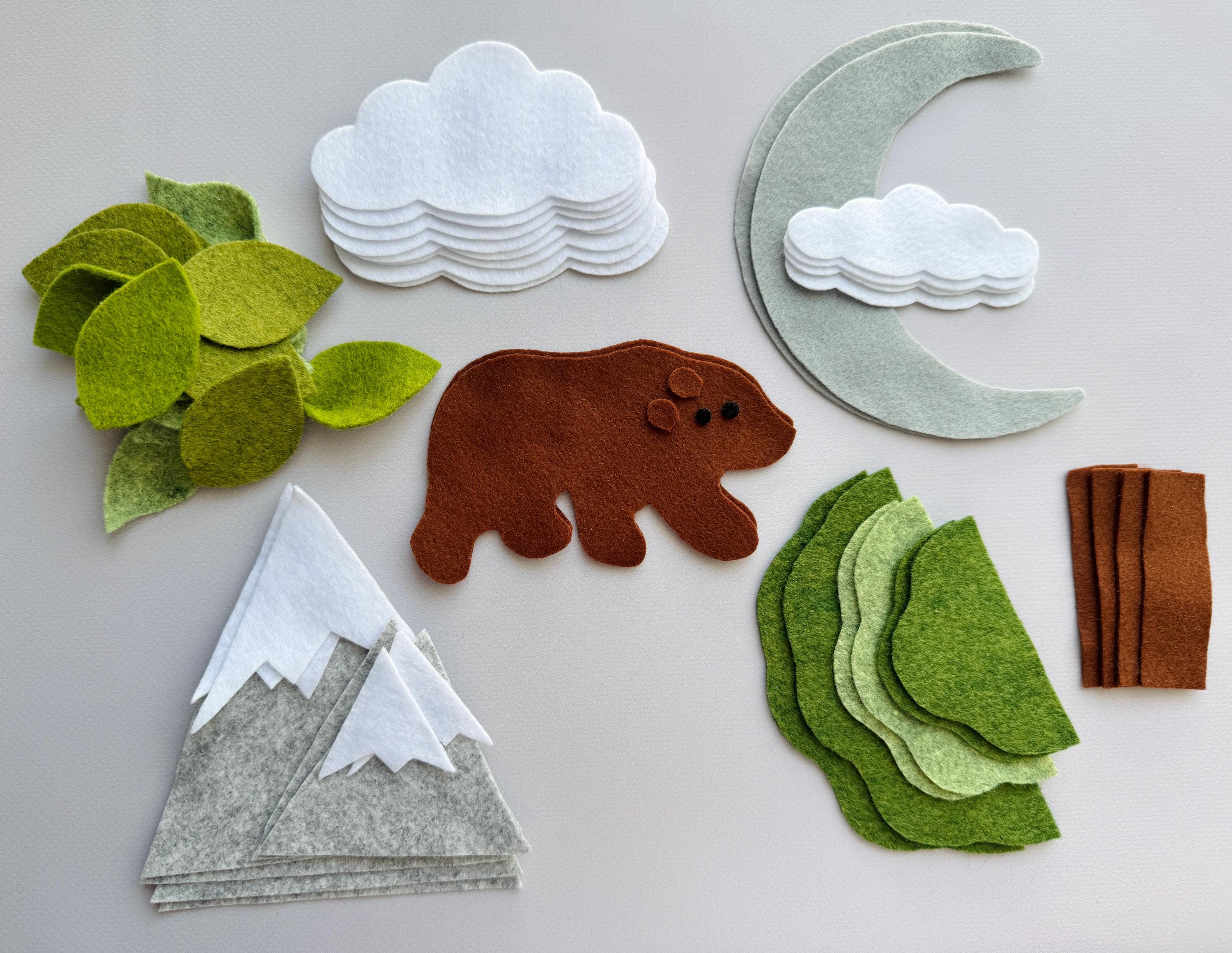 Make Your Own Mountains Mobile. DIY KIT Felt Nursery Decor. Woodland ...