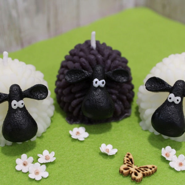 Beeswax Sheep Candle, x1, x3, Spring, Easter, Birthday, Christmas, flock