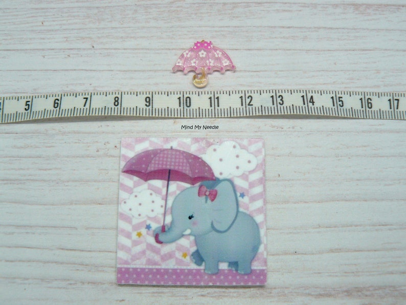 Cover Minder Magnet for Cross Stitch Elephant With Umbrella Needleminder Sewing Needle Minder Quilting Needlepoint Embroidery