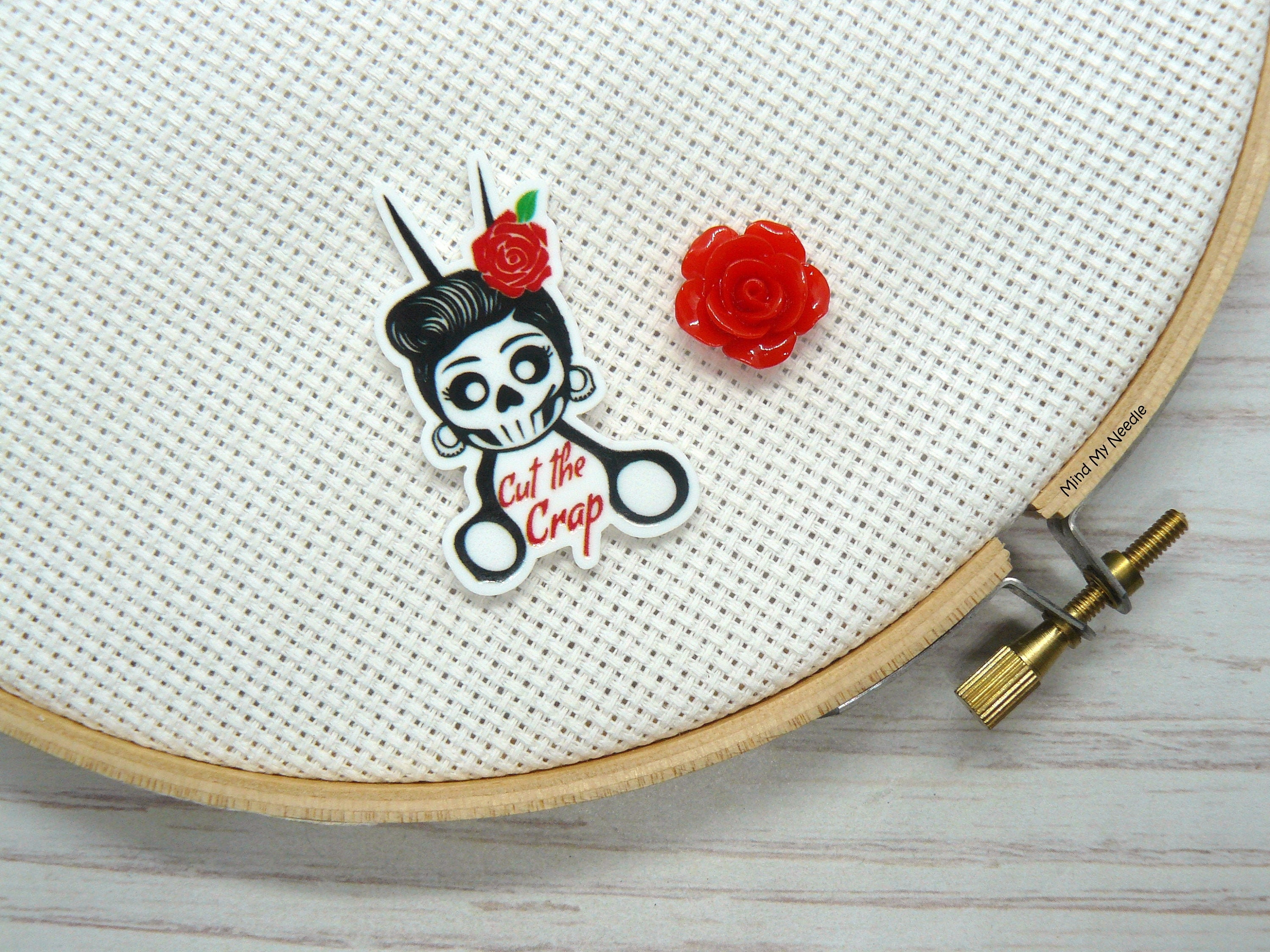 Cover Minder Magnet for Cross Stitch Elephant With Umbrella Needleminder Sewing Needle Minder Quilting Needlepoint Embroidery