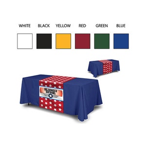 6-Foot Solid Color Table Throws in Assorted Colors with Personalized Longer Runner and Table Cover, Tablecloth for Events, Shows, Festivals
