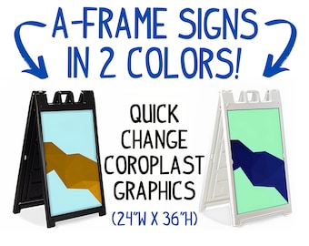Custom A-Frame Street Sign made of Heavy-Duty Plastic Sandwich Board for Sidewalk Advertising with Full Color Personalized Graphics