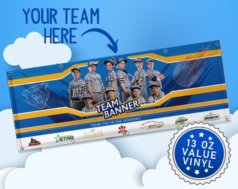 8'x 3' Large Personalized Sports Team Banner, used for Baseball, Softball, Football, Volleyball, Cheer, Basketball, Fits 10x10 Canopy Tent