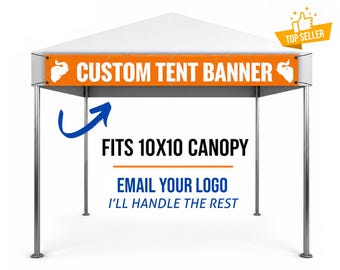 Custom Tent Banner for 10x10 Canopy | Vendor Booth Banner | Upload Logo | Fast Turnaround Trade Show Sign
