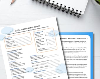 Craft Show Booth Performance Review Checklist | Vendor Sales & Expense Tracker | Market Profit Planner | Small Business Show Prep Printable