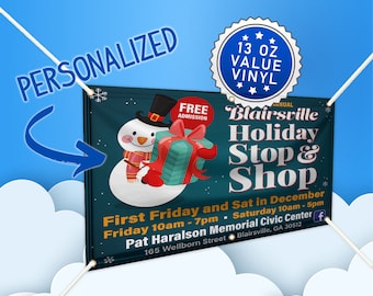 Personalized Vinyl Banner with Grommets - Custom Personalized Full Color Banner for Birthdays, Parties, Events, Festivals, Shows, Graduation
