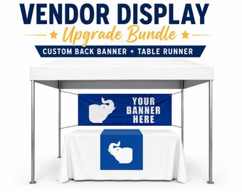 Custom Back Banner and Table Runner Bundle | Craft Show Display Package | Vendor Booth Banner Set | Market Display Signage
