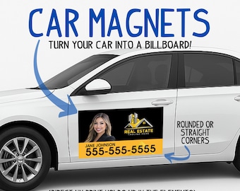 Custom Car Magnets for Business Advertising | Real Estate Signs | Small Business Vehicle Marketing Decals