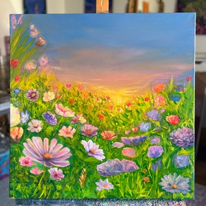 Original painting "Smell of Spring" 24 by 24 gallery canvas