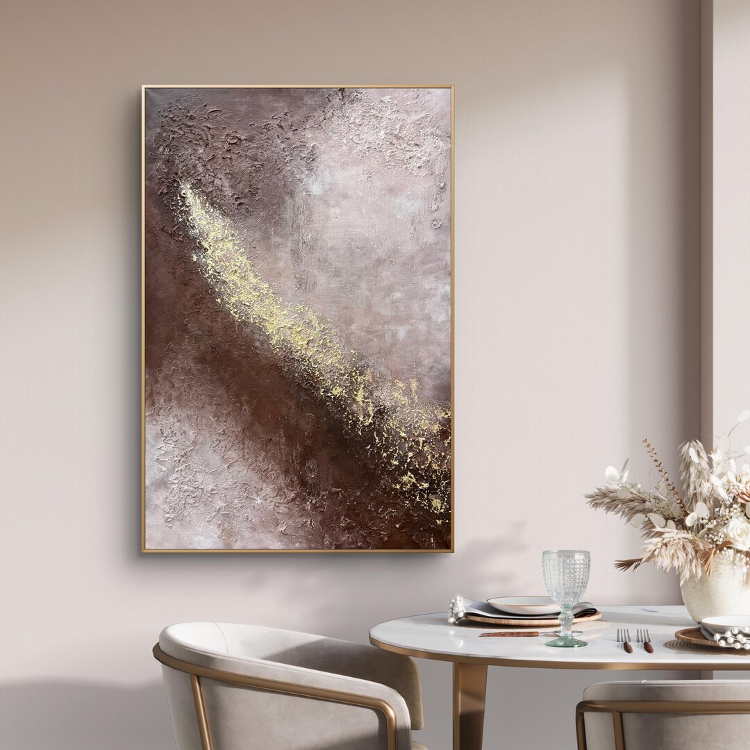 Custom Large Neutral Abstract Painting, Brown Beige Textured Wall Art ...