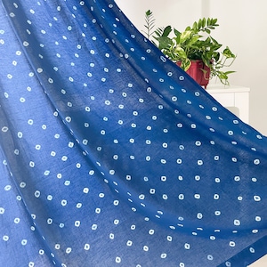 Indigo Bandhani Tie Dye Semi sheer curtains,Cotton curtains,Curtains boho,curtain panels, Hand Dyed curtains, window panels,pack of 1