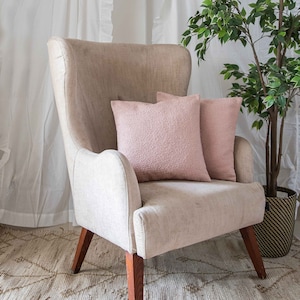 Baby Pink Boucle Cushion Covers, Boucle Cushions, Baby Pink Cushions, Cushion Cover, Cushions USA, made in india